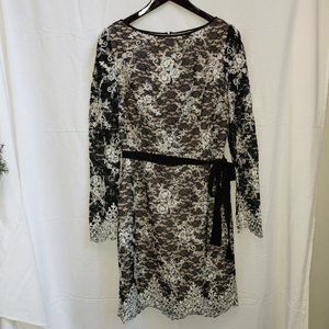 Antonio Melani Black and White Lace Cocktail Dress (NWT)